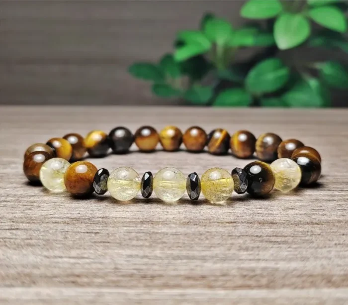 Tigrisszem, citrin ásvány karkötő