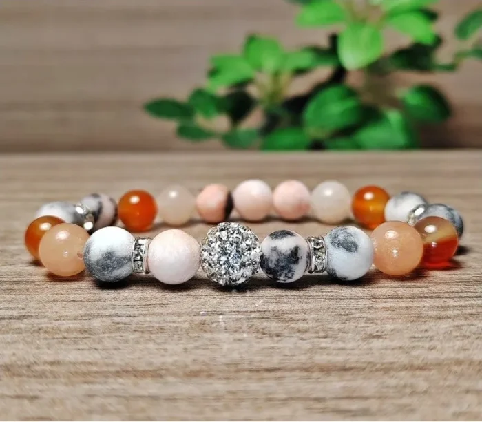 Jáspis, aventurin, karneol ásvány karkötő