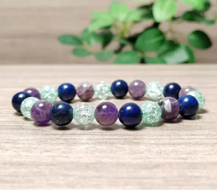 Lapis lazuli, ametiszt karkötő