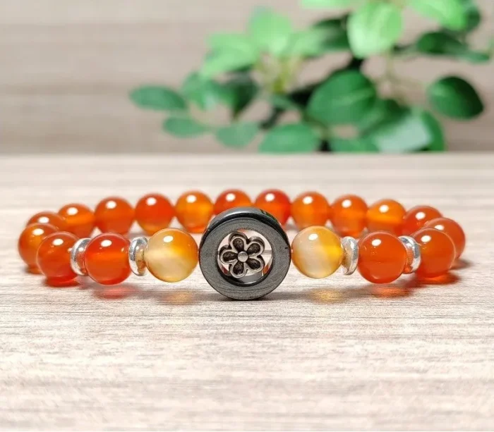 Karneol, hematit ásvány karkötő